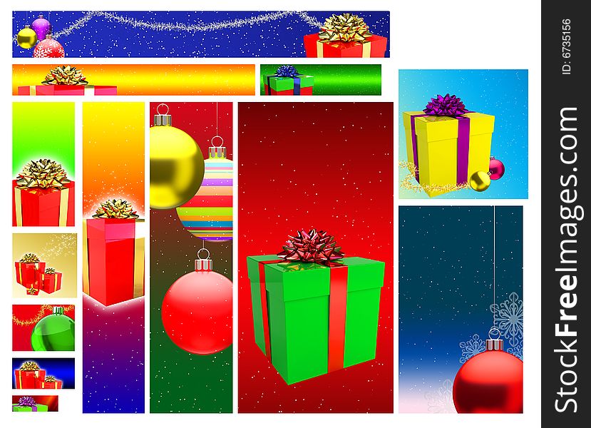 Merry Christmas & Happy New Year Gifts Web Banner Design.