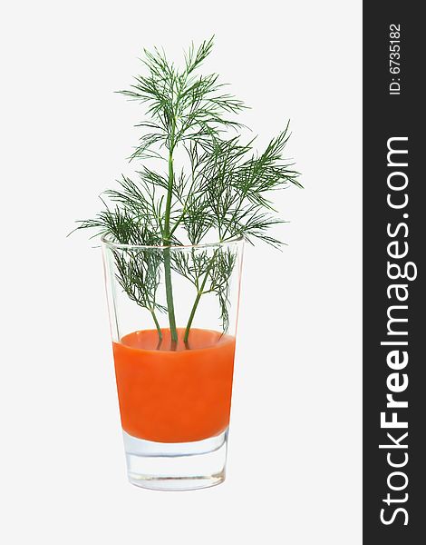 Carrot juice and fresh dill