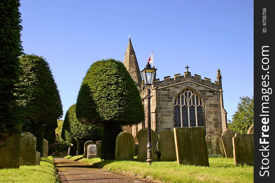 Gravestones in Hope Church graveyard, Derbyshire Peak District National Park, England. Gravestones in Hope Church graveyard, Derbyshire Peak District National Park, England.