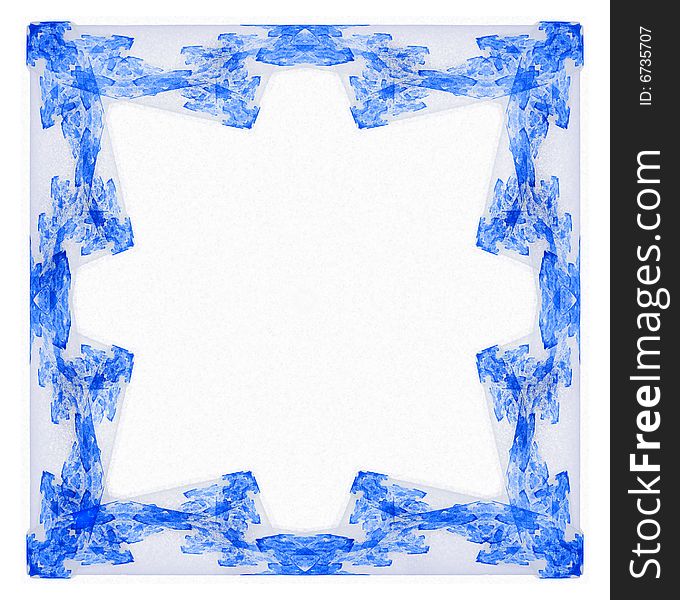 Blue frame fractal illustration background