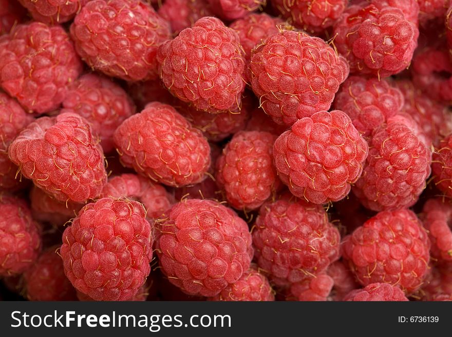 Close-up of fresh ripe raspberries. Close-up of fresh ripe raspberries