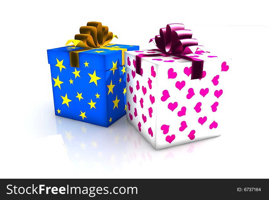 Christmas gift box - 3d isolated illustration