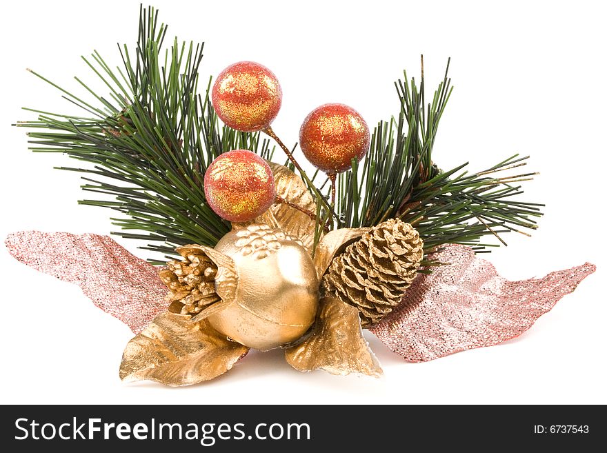 New Year's and Christmas decoration on a white background