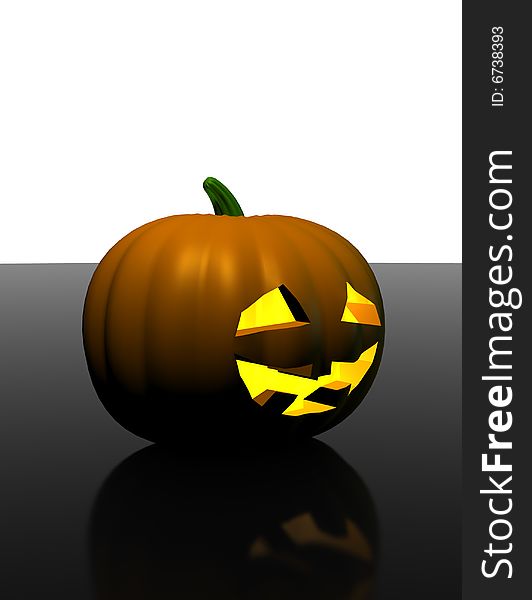 Old halloween pumpkin - 3d render