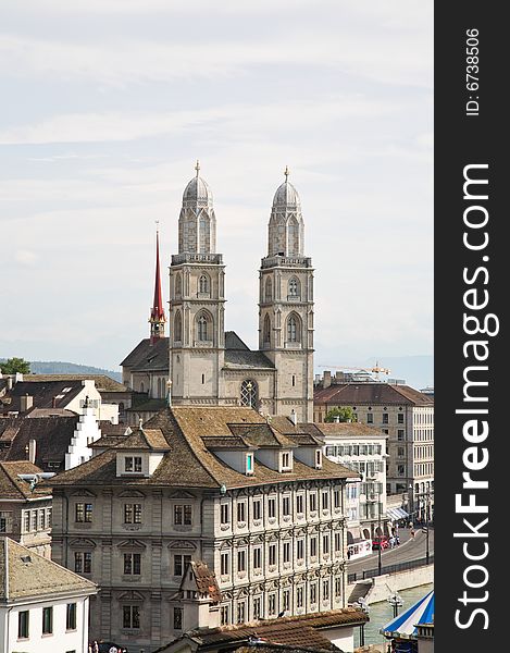 The Grossmunster Cathedral In Zurich