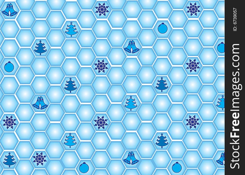 The vector illustration contains the image of christmas blue rhombuses