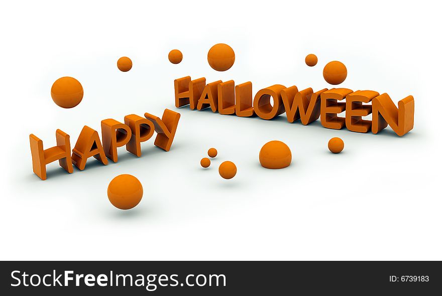 Happy halloween text with jumping pumpkins