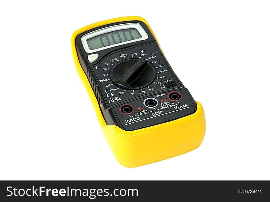 Electric multimeter isolated on white. Electric multimeter isolated on white