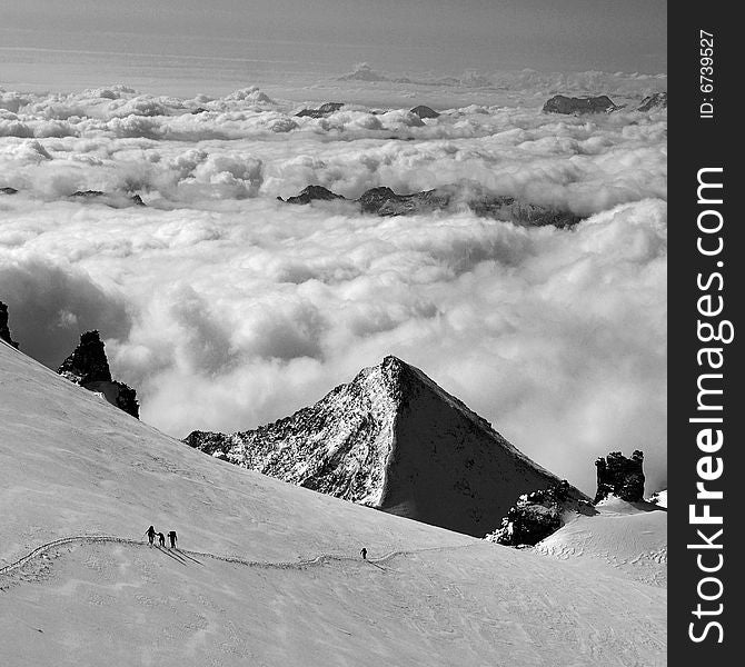 Gran Paradiso (4061m) normal route, Graian Alps, Italy. Gran Paradiso (4061m) normal route, Graian Alps, Italy