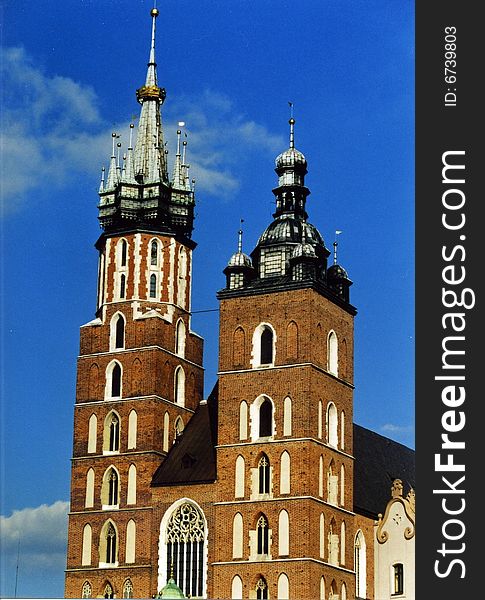 St Mary's church, Krkaow, Poland. St Mary's church, Krkaow, Poland