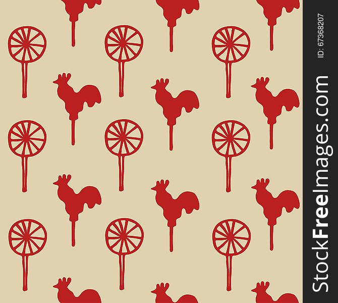 Seamless pattern cock lollipop