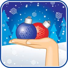 Hand With Christmas-tree Balls Royalty Free Stock Photo Hand With Christmas-tree Balls Royalty Free Stock Photo