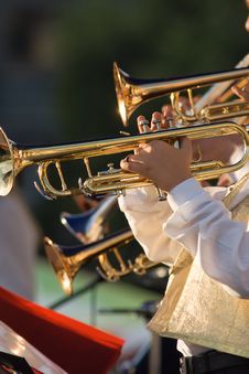 Musicians Are Playing On Trombones Royalty Free Stock Image Musicians Are Playing On Trombones Royalty Free Stock Image