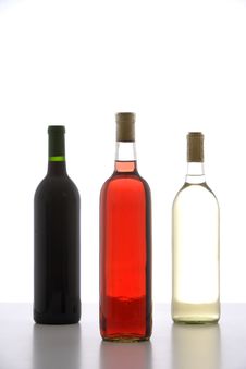 Three WIne Bottles Stock Image