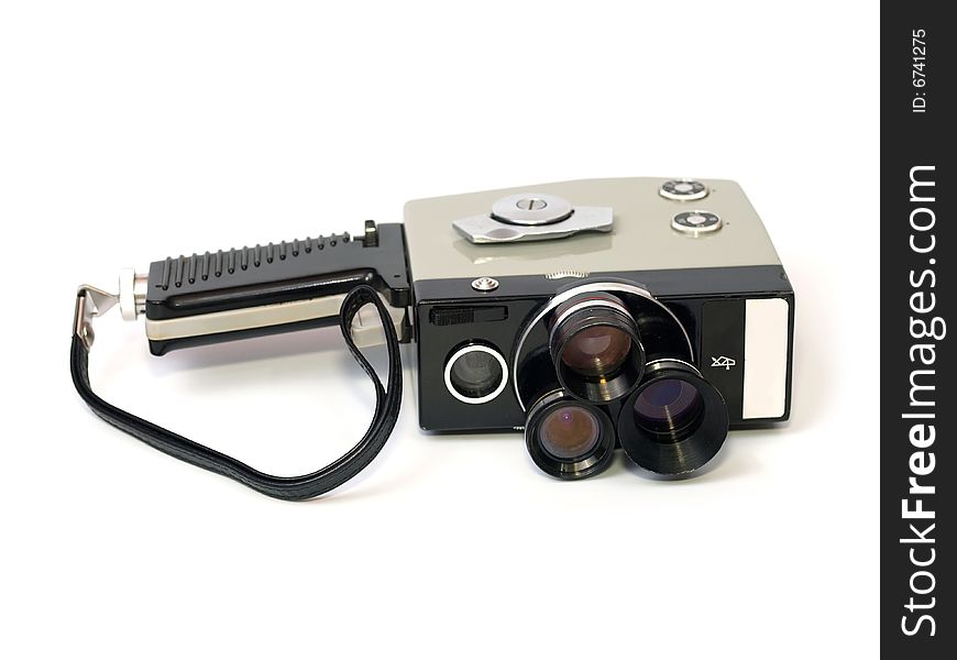 Retro film camera isolated on white. Retro film camera isolated on white
