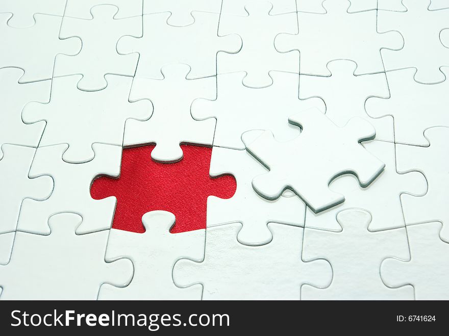 White puzzles for background. business concept