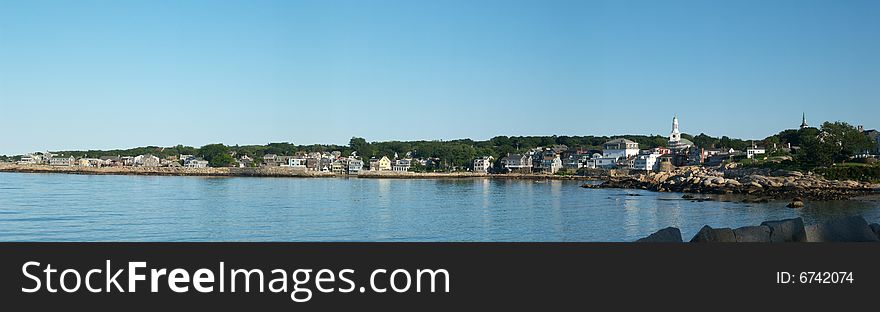 Coastal view of Rockport MA in late summer - idyllic and seated in history