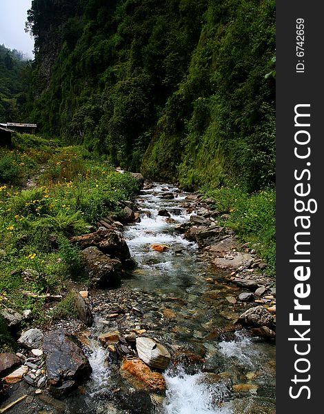 Gorgeous river and waterfall amidst rainforest. Gorgeous river and waterfall amidst rainforest