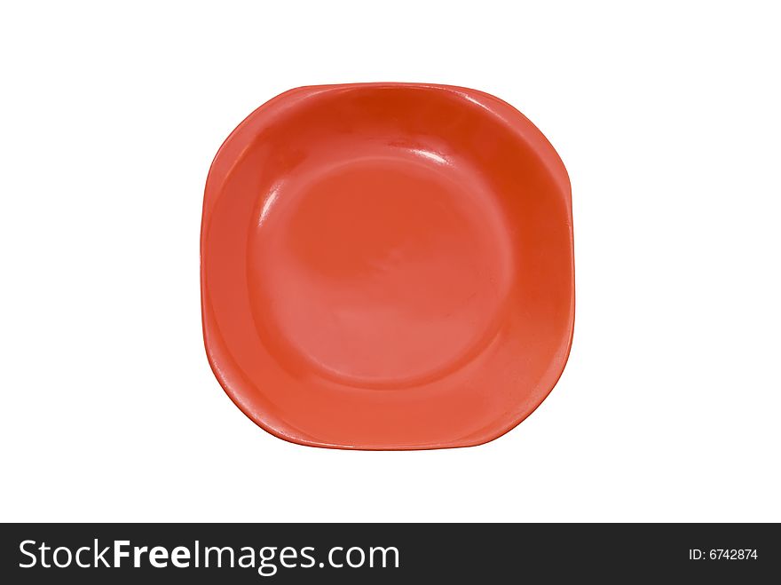 Red Square Dinner Plate Isolated