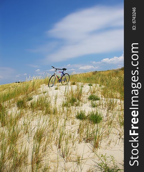 Single bicycle on a hill