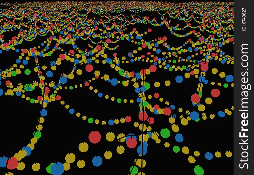 A infinite series of christmas lights against black background. A infinite series of christmas lights against black background.