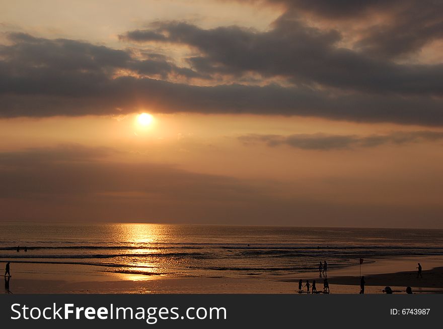 Beautiful sunset on a beach in Bali. Beautiful sunset on a beach in Bali