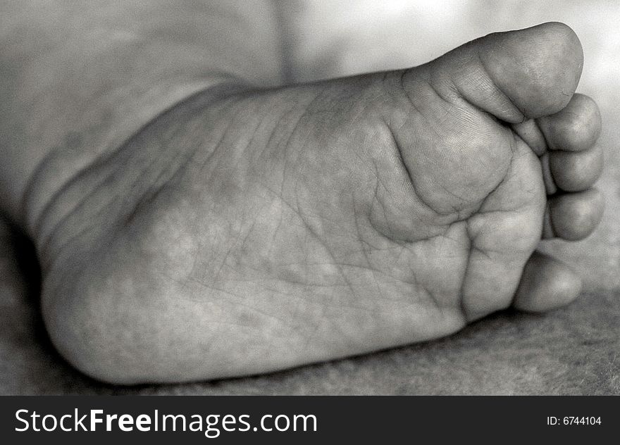 Infants sole of foot and toes. Infants sole of foot and toes