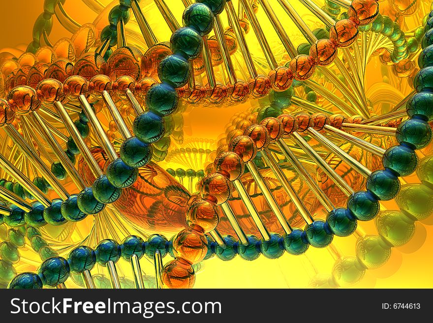 Dna spiral on the color background. Dna spiral on the color background