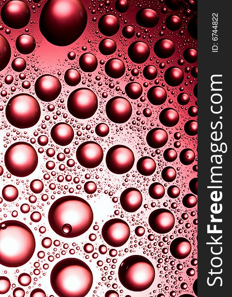 Red water drops. abstract background