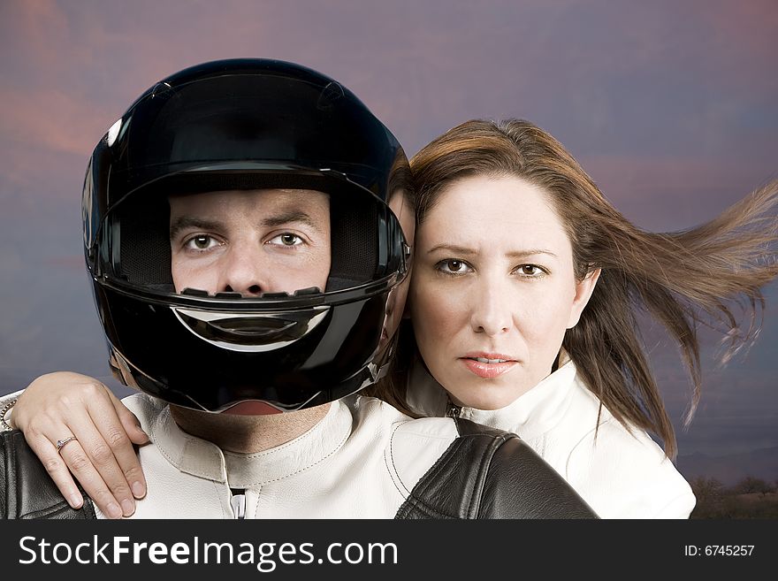 Man And Woman On A Motorcycle