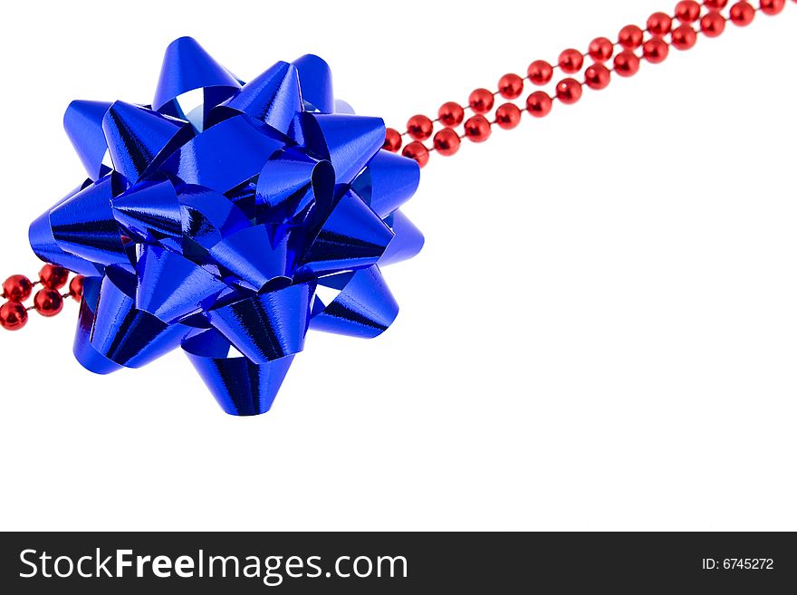 Christmas decoration with a red pearl necklace to the decoration Christmas