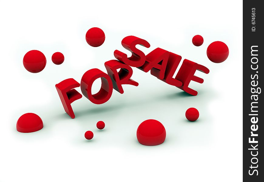 For sale text isolated on white background