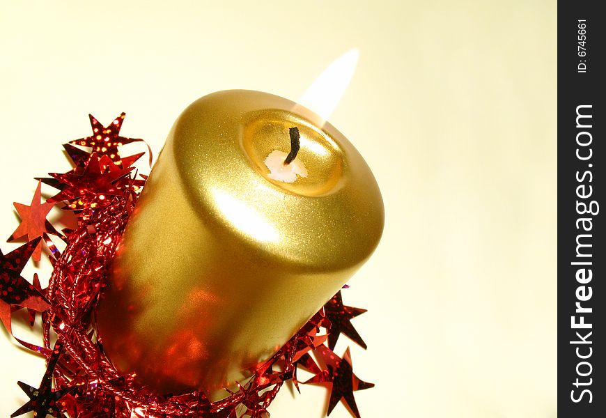 Christmas still life with candle. Christmas still life with candle