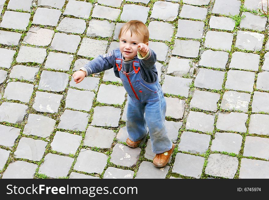 Boy On Stone Road