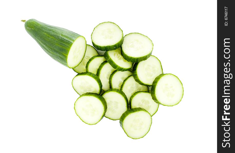 Sliced cucumber - healthy eating - vegetables - close up