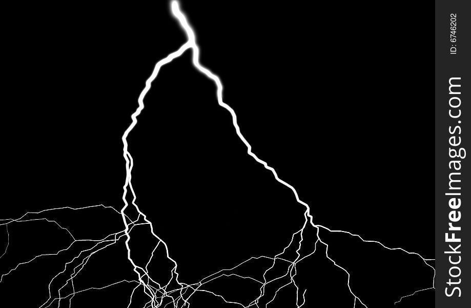 Lightning bolt isolated on black