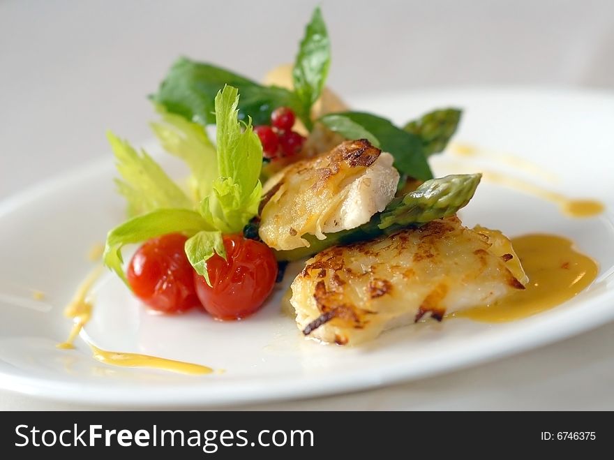 Fish With Greens And Tomatoes