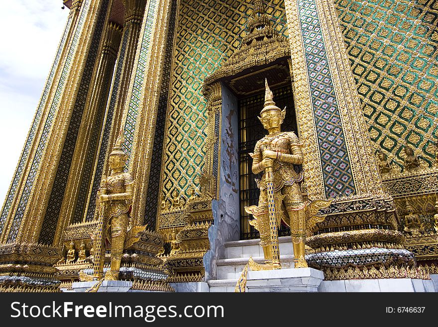 Entrance to the Phra Mondop at Wat Phra Kaew in Thailand. Entrance to the Phra Mondop at Wat Phra Kaew in Thailand