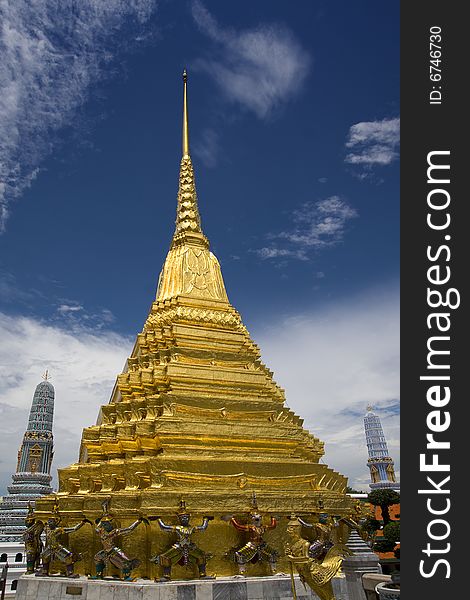 Golden Chedi at Wat Phra Kaew in Thailand. Golden Chedi at Wat Phra Kaew in Thailand