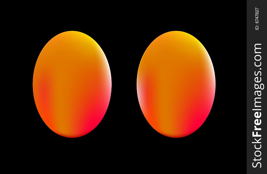 Colorful eggs in black background vector