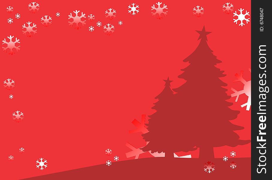 Christmas illustration - christmas tree on a red background. Christmas illustration - christmas tree on a red background