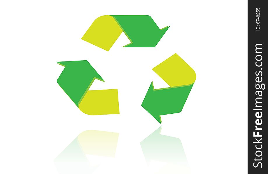 Web2 styled recycle icon in white background, vector. Web2 styled recycle icon in white background, vector