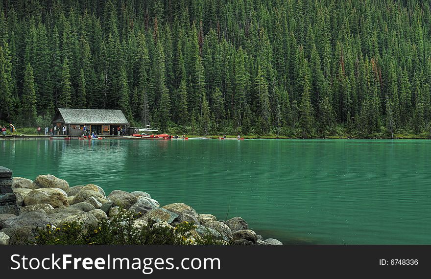 Boat rentals at Lake Louise In Alberta Canada. Boat rentals at Lake Louise In Alberta Canada
