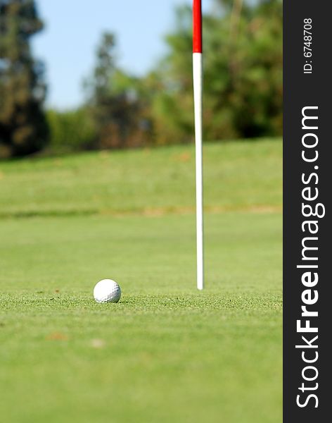 Golf ball on green grass field