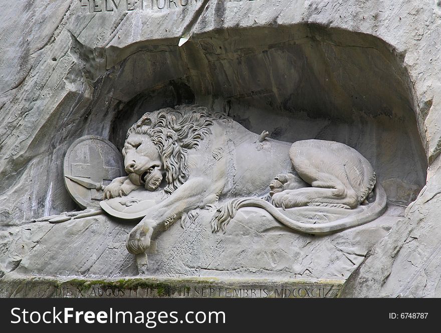 The dying lion monument in Luzern Switzerland