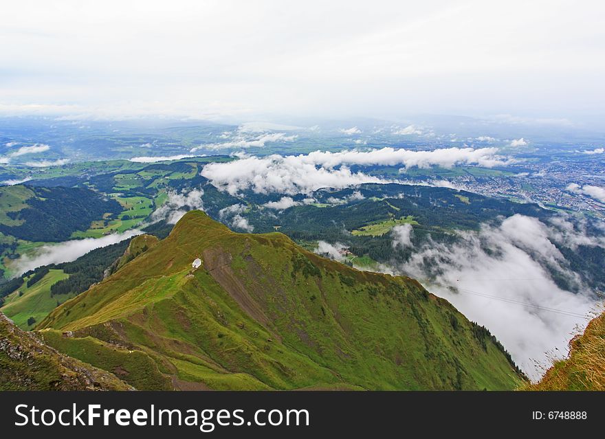 The aerial view from the top of Pilatus