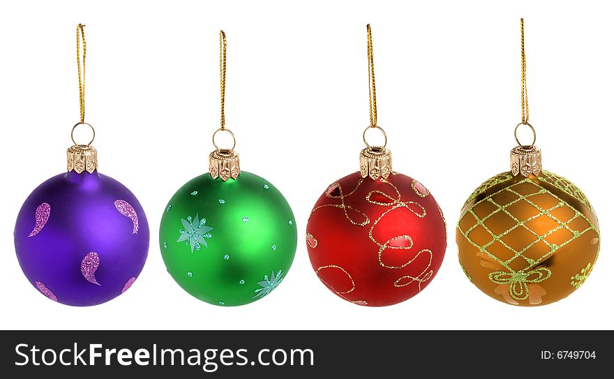 Christmas toys. Glass spheres isolated on a white background. Christmas toys. Glass spheres isolated on a white background.