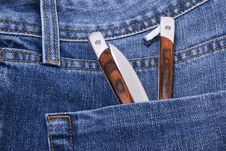 Knife In Pocket Royalty Free Stock Images