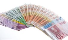 Euro Bank Notes Organized In A Flapper Stock Photos Euro Bank Notes Organized In A Flapper Stock Photos