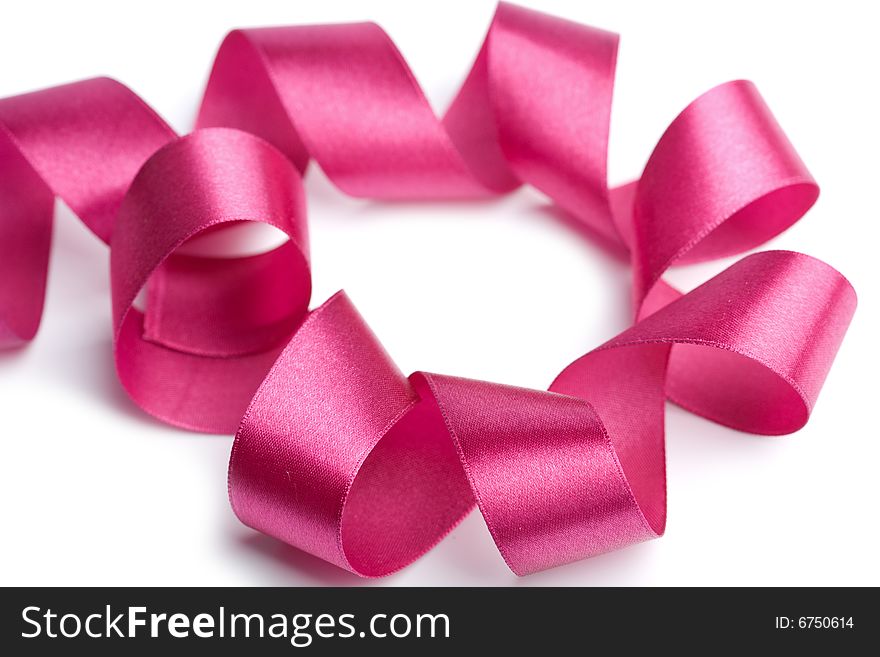 Beautiful pink ribbon isolated on white